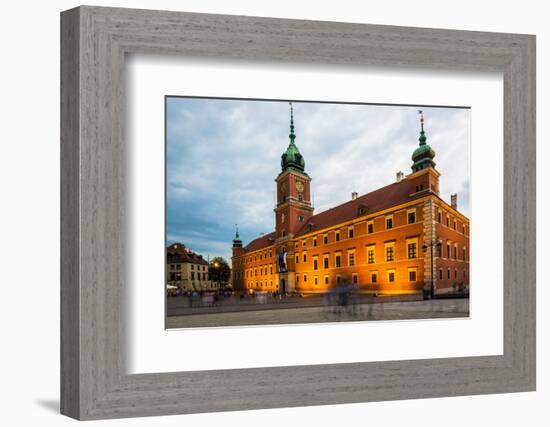 Royal Castle in Warsaw at Night-Jacek Kadaj-Framed Photographic Print