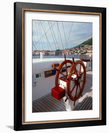 Royal Clipper Helm, Dubrovnik, Croatia-Lisa S^ Engelbrecht-Framed Photographic Print