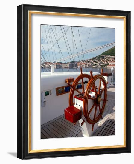 Royal Clipper Helm, Dubrovnik, Croatia-Lisa S^ Engelbrecht-Framed Photographic Print