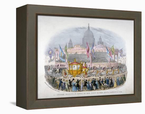 Royal Coach Passing St Paul's Cathedral, City of London, 1837-null-Framed Premier Image Canvas