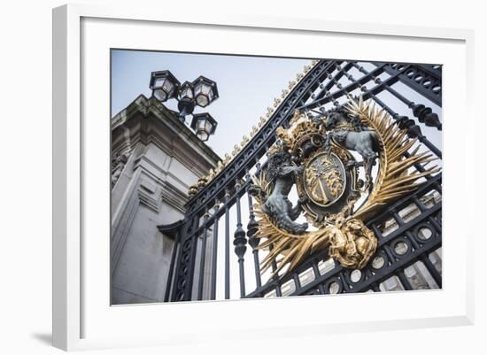 Royal Coat of Arms on the Gates at Buckingham Palace, London, England, United Kingdom, Europe-Matthew Williams-Ellis-Framed Photographic Print