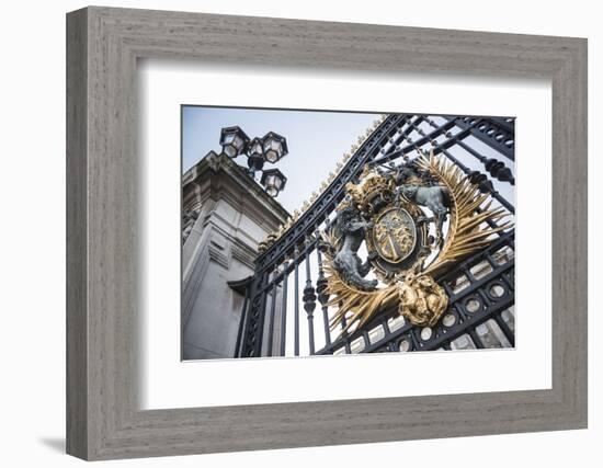 Royal Coat of Arms on the Gates at Buckingham Palace, London, England, United Kingdom, Europe-Matthew Williams-Ellis-Framed Photographic Print