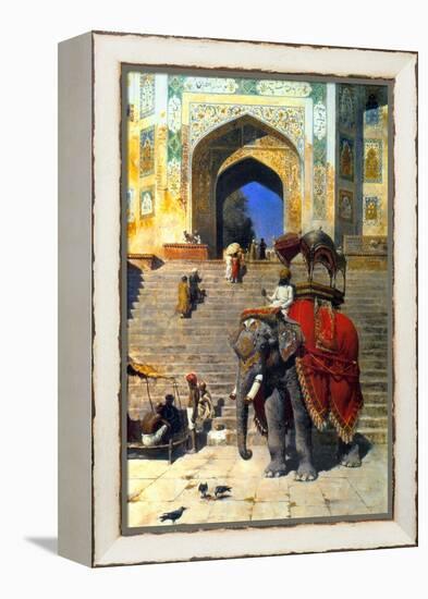 Royal Elephant at the Gateway to the Jami Masjid, Mathura, 19th or Early 20th Century-Edwin Lord Weeks-Framed Premier Image Canvas