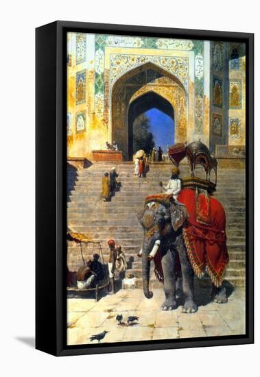 Royal Elephant at the Gateway to the Jami Masjid, Mathura, 19th or Early 20th Century-Edwin Lord Weeks-Framed Premier Image Canvas