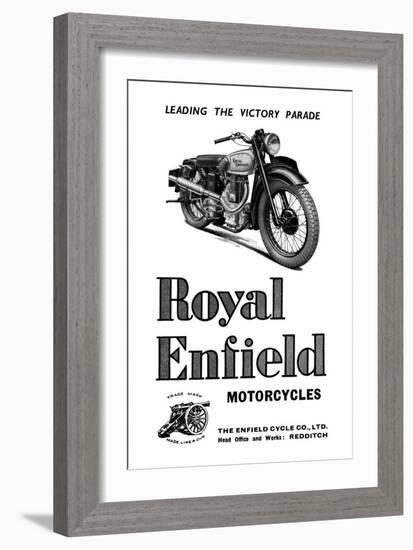 Royal Enfield Motorcycles: Leading the Victory Parade-null-Framed Art Print