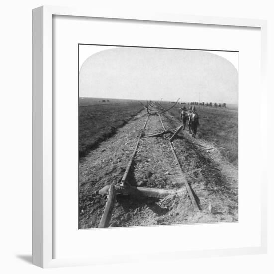 Royal Engineers Repairing a Railway Destroyed by the Boers, Kroonstad, South Africa, 1900-Underwood & Underwood-Framed Giclee Print