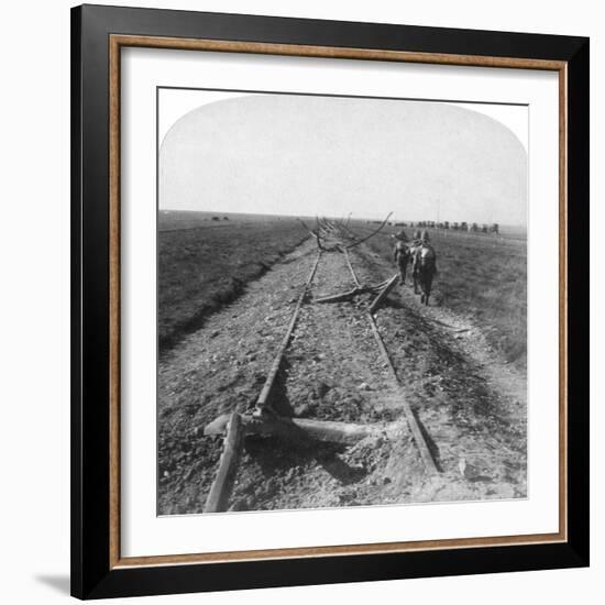 Royal Engineers Repairing a Railway Destroyed by the Boers, Kroonstad, South Africa, 1900-Underwood & Underwood-Framed Giclee Print