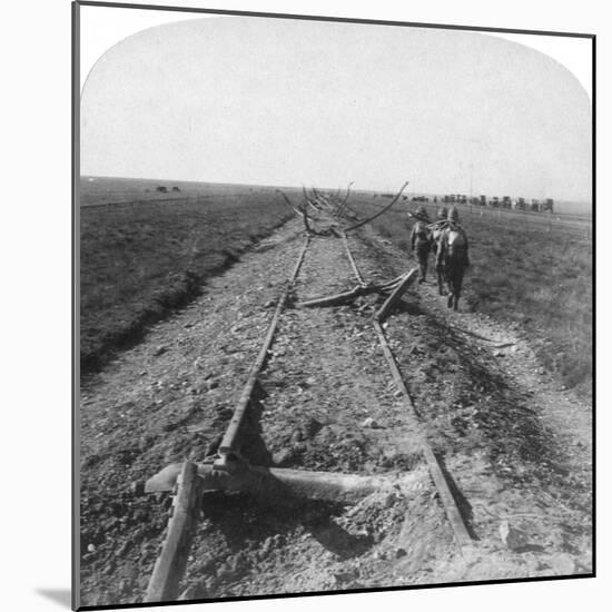 Royal Engineers Repairing a Railway Destroyed by the Boers, Kroonstad, South Africa, 1900-Underwood & Underwood-Mounted Giclee Print