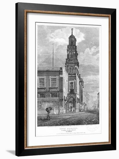 Royal Exchange, Looking South-West, City of London, 1809-W Angus-Framed Giclee Print