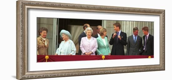 Royal Family on Queen Mother's 100th Birthday, Friday August 5, 2001-null-Framed Photographic Print