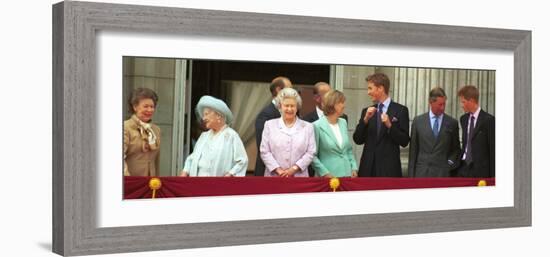 Royal Family on Queen Mother's 100th Birthday, Friday August 5, 2001-null-Framed Photographic Print