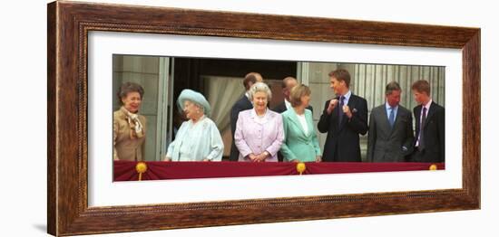 Royal Family on Queen Mother's 100th Birthday, Friday August 5, 2001-null-Framed Photographic Print