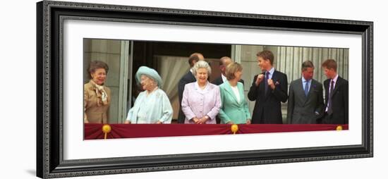 Royal Family on Queen Mother's 100th Birthday, Friday August 5, 2001-null-Framed Photographic Print