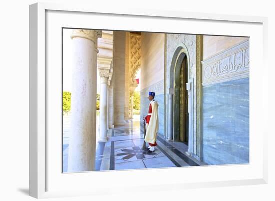 Royal Guard on Duty at Mausoleum of Mohammed V, Rabat, Morocco, North Africa, Africa-Neil Farrin-Framed Photographic Print