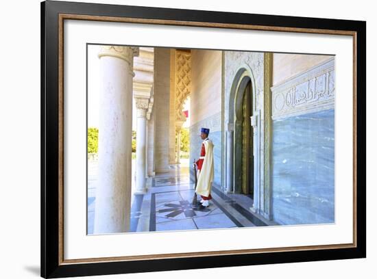 Royal Guard on Duty at Mausoleum of Mohammed V, Rabat, Morocco, North Africa, Africa-Neil Farrin-Framed Photographic Print