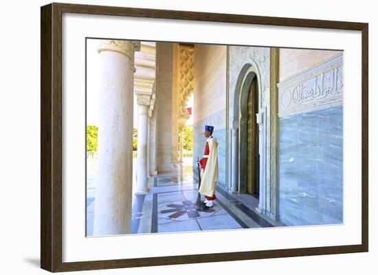 Royal Guard on Duty at Mausoleum of Mohammed V, Rabat, Morocco, North Africa, Africa-Neil Farrin-Framed Photographic Print