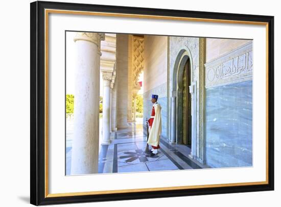 Royal Guard on Duty at Mausoleum of Mohammed V, Rabat, Morocco, North Africa, Africa-Neil Farrin-Framed Photographic Print