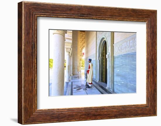 Royal Guard on Duty at Mausoleum of Mohammed V, Rabat, Morocco, North Africa, Africa-Neil Farrin-Framed Photographic Print