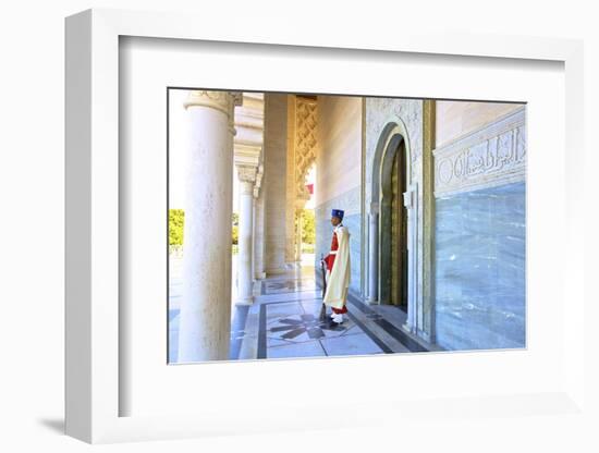 Royal Guard on Duty at Mausoleum of Mohammed V, Rabat, Morocco, North Africa, Africa-Neil Farrin-Framed Photographic Print