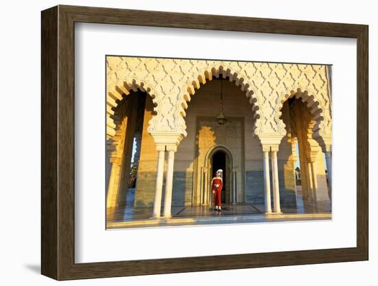 Royal Guard on Duty at Mausoleum of Mohammed V, Rabat, Morocco, North Africa, Africa-Neil Farrin-Framed Photographic Print