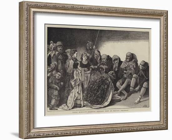 Royal Humility, Washing Beggars' Feet on Maundy Thursday-Sir James Dromgole Linton-Framed Giclee Print