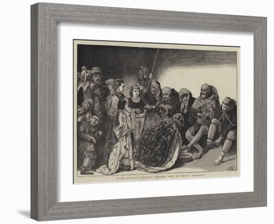 Royal Humility, Washing Beggars' Feet on Maundy Thursday-Sir James Dromgole Linton-Framed Giclee Print