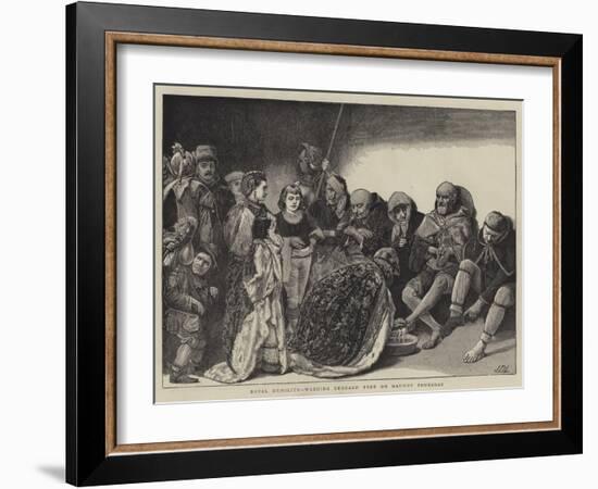 Royal Humility, Washing Beggars' Feet on Maundy Thursday-Sir James Dromgole Linton-Framed Giclee Print