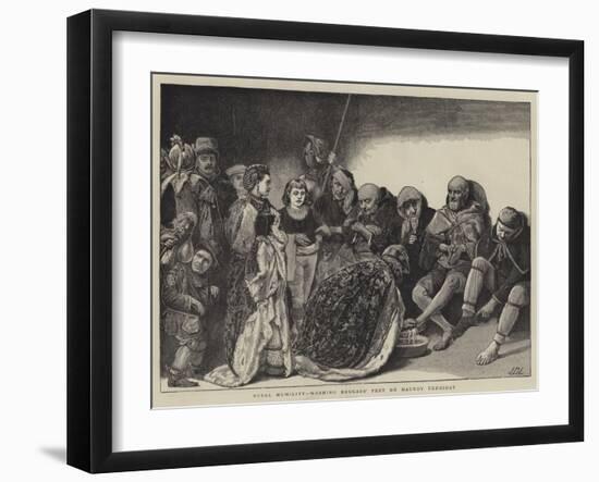 Royal Humility, Washing Beggars' Feet on Maundy Thursday-Sir James Dromgole Linton-Framed Giclee Print