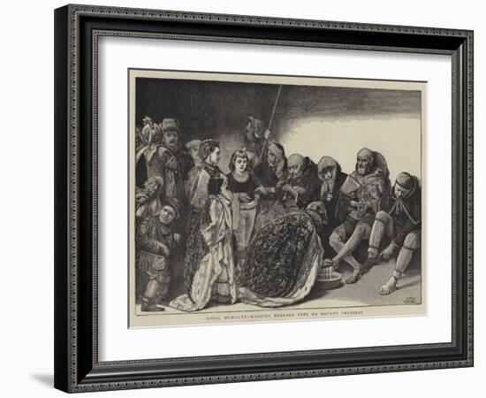 Royal Humility, Washing Beggars' Feet on Maundy Thursday-Sir James Dromgole Linton-Framed Giclee Print