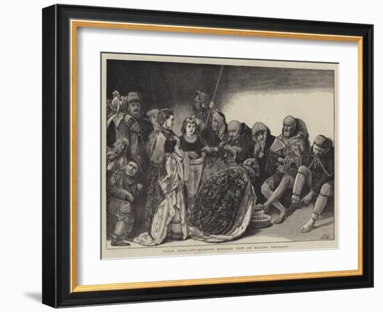 Royal Humility, Washing Beggars' Feet on Maundy Thursday-Sir James Dromgole Linton-Framed Giclee Print