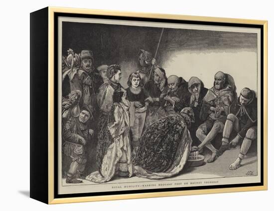 Royal Humility, Washing Beggars' Feet on Maundy Thursday-Sir James Dromgole Linton-Framed Premier Image Canvas