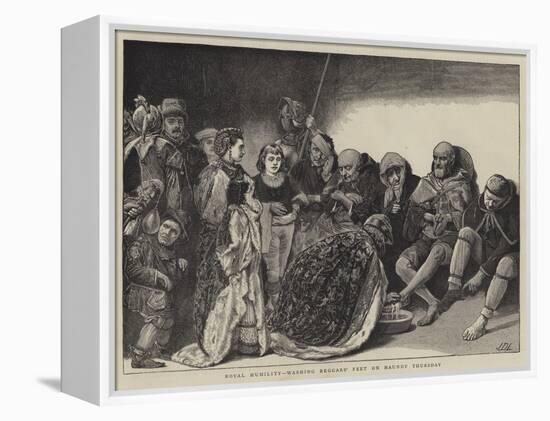 Royal Humility, Washing Beggars' Feet on Maundy Thursday-Sir James Dromgole Linton-Framed Premier Image Canvas