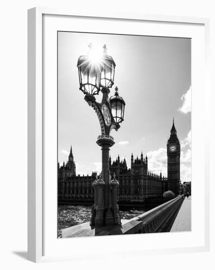 Royal Lamppost UK and Houses of Parliament and Westminster Bridge - Big Ben - London - England-Philippe Hugonnard-Framed Photographic Print