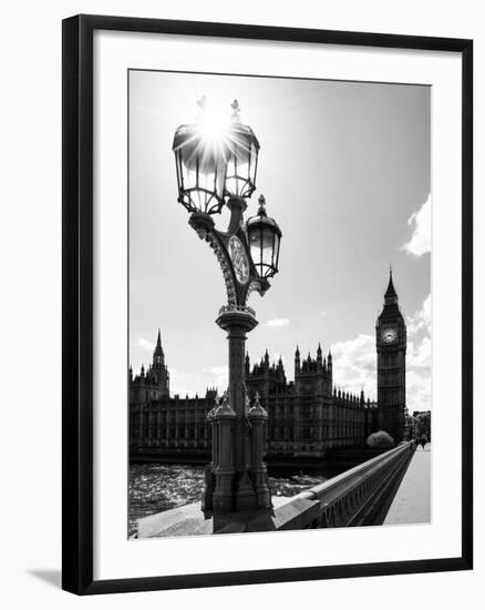 Royal Lamppost UK and Houses of Parliament and Westminster Bridge - Big Ben - London - England-Philippe Hugonnard-Framed Photographic Print