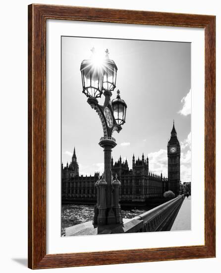 Royal Lamppost UK and Houses of Parliament and Westminster Bridge - Big Ben - London - England-Philippe Hugonnard-Framed Photographic Print