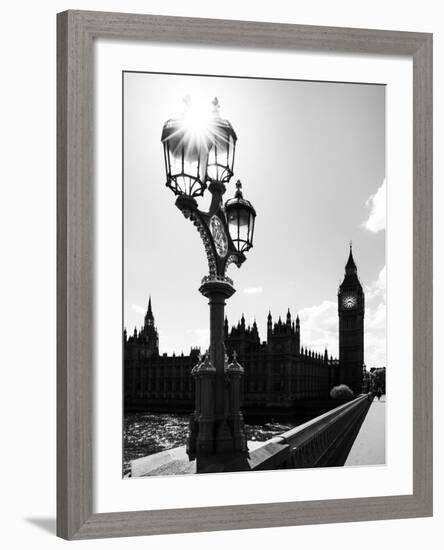 Royal Lamppost UK and Houses of Parliament and Westminster Bridge - Big Ben - London - England-Philippe Hugonnard-Framed Photographic Print