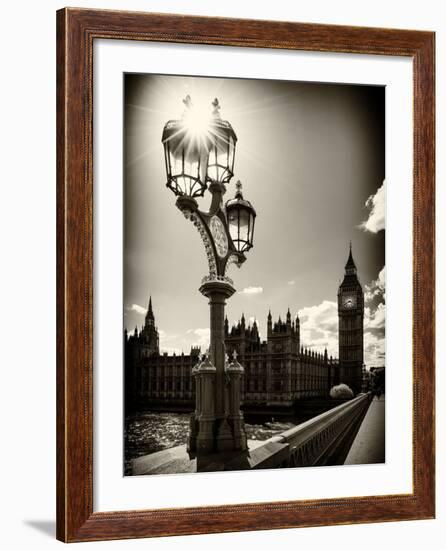 Royal Lamppost UK and Houses of Parliament and Westminster Bridge - Big Ben - London - England-Philippe Hugonnard-Framed Photographic Print