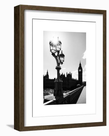 Royal Lamppost UK and Houses of Parliament and Westminster Bridge - Big Ben - London - England-Philippe Hugonnard-Framed Art Print