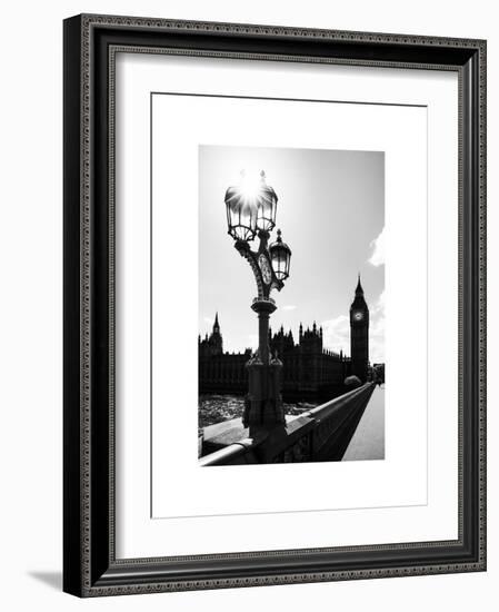 Royal Lamppost UK and Houses of Parliament and Westminster Bridge - Big Ben - London - England-Philippe Hugonnard-Framed Art Print