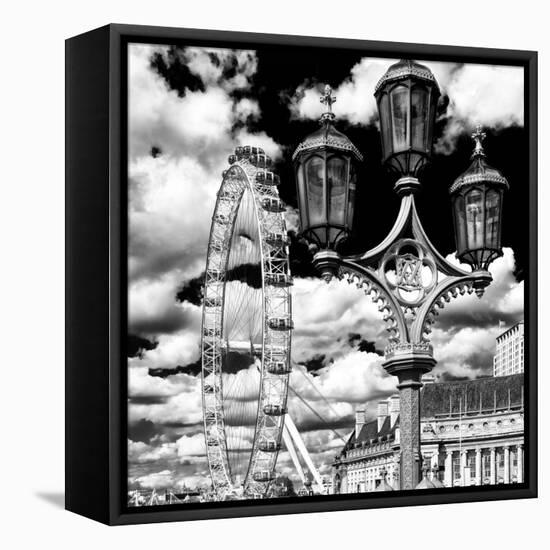Royal Lamppost UK and London Eye - Millennium Wheel and River Thames - City of London - UK-Philippe Hugonnard-Framed Premier Image Canvas