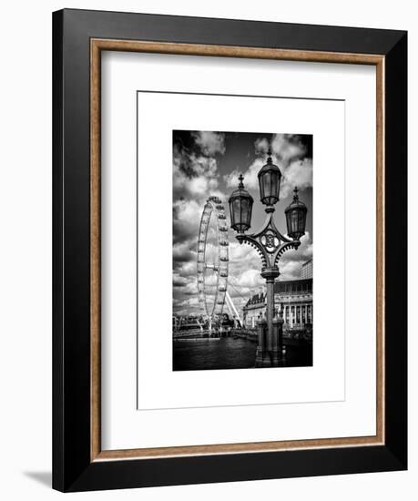 Royal Lamppost UK and London Eye - Millennium Wheel and River Thames - City of London - UK-Philippe Hugonnard-Framed Premium Giclee Print