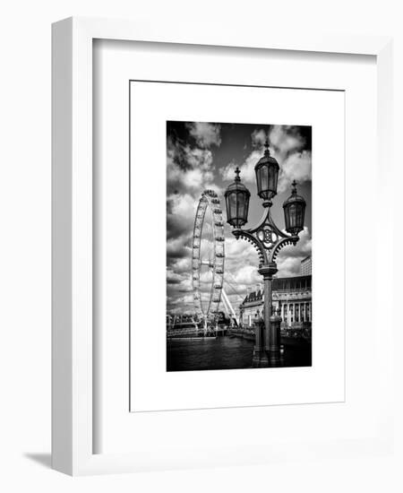 Royal Lamppost UK and London Eye - Millennium Wheel and River Thames - City of London - UK-Philippe Hugonnard-Framed Premium Giclee Print