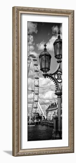 Royal Lamppost UK and London Eye - Millennium Wheel and River Thames - London - UK - Door Poster-Philippe Hugonnard-Framed Photographic Print