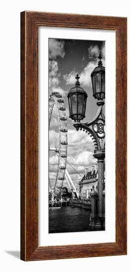 Royal Lamppost UK and London Eye - Millennium Wheel and River Thames - London - UK - Door Poster-Philippe Hugonnard-Framed Photographic Print