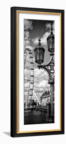 Royal Lamppost UK and London Eye - Millennium Wheel and River Thames - London - UK - Door Poster-Philippe Hugonnard-Framed Photographic Print