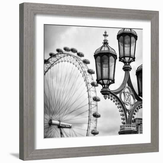Royal Lamppost UK and London Eye - Millennium Wheel - London - England - United Kingdom - Europe-Philippe Hugonnard-Framed Photographic Print