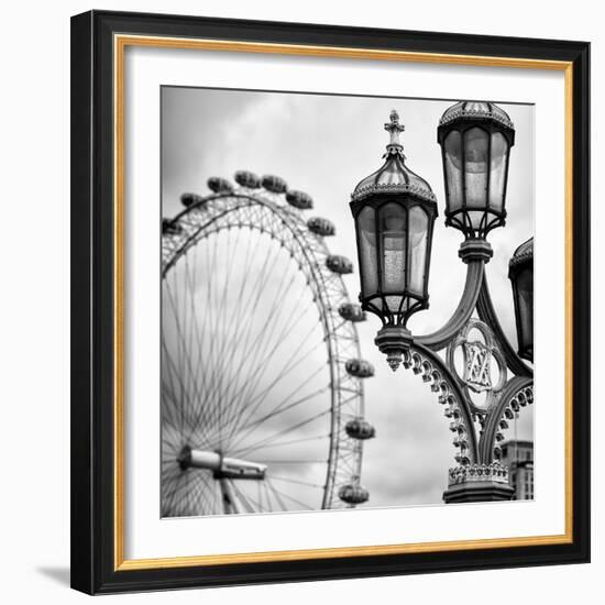 Royal Lamppost UK and London Eye - Millennium Wheel - London - England - United Kingdom - Europe-Philippe Hugonnard-Framed Photographic Print