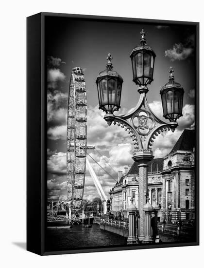 Royal Lamppost UK and London Eye - Millennium Wheel - London - UK - England - United Kingdom-Philippe Hugonnard-Framed Premier Image Canvas