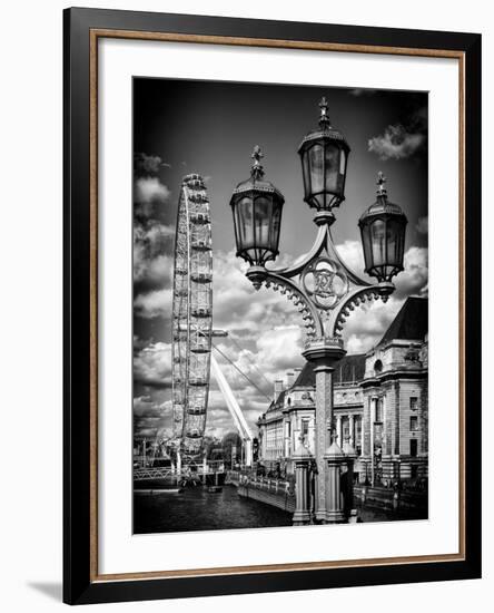 Royal Lamppost UK and London Eye - Millennium Wheel - London - UK - England - United Kingdom-Philippe Hugonnard-Framed Photographic Print