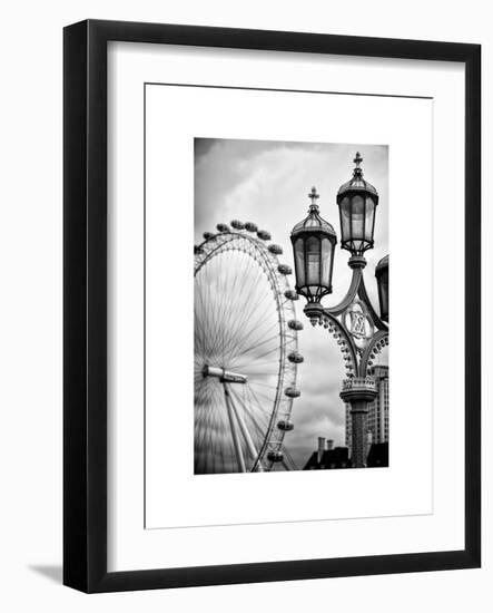 Royal Lamppost UK and London Eye - Millennium Wheel - London - UK - England - United Kingdom-Philippe Hugonnard-Framed Art Print